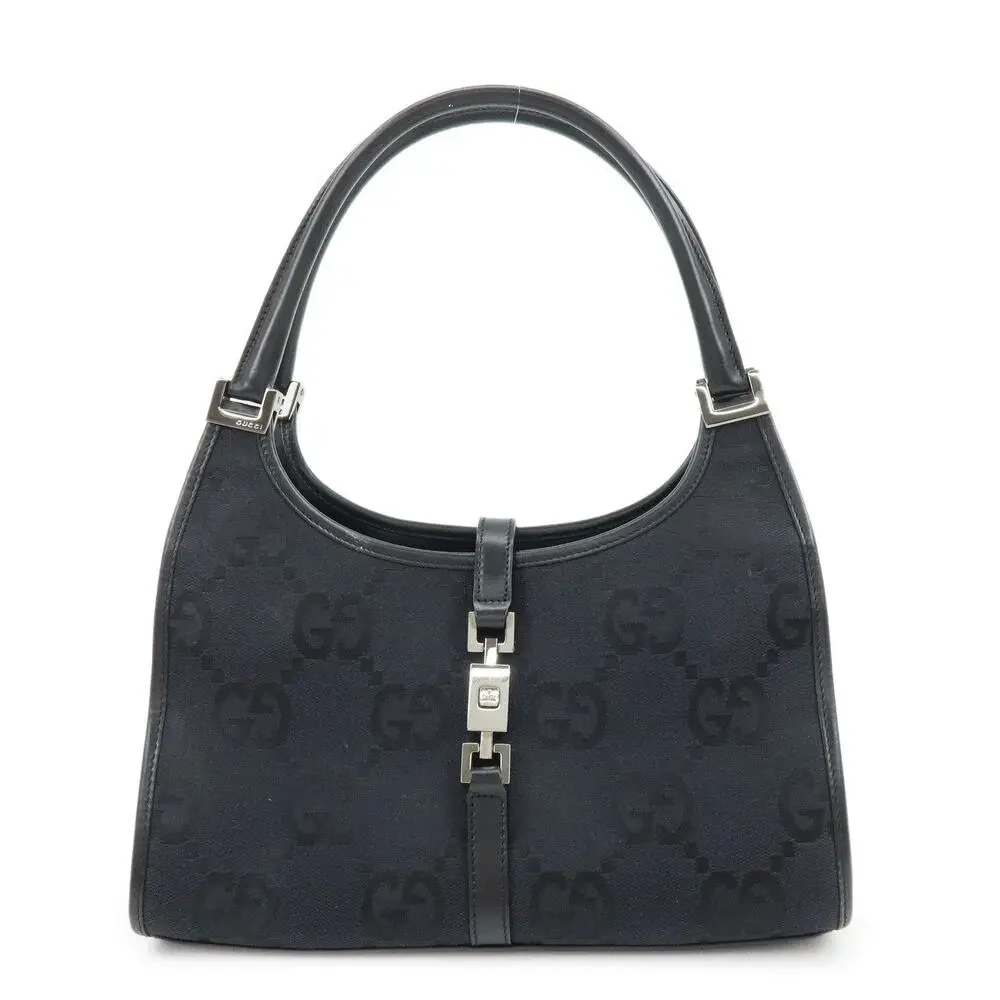 Gucci Jackie GG Canvas & Leather Hobo Bag Black
